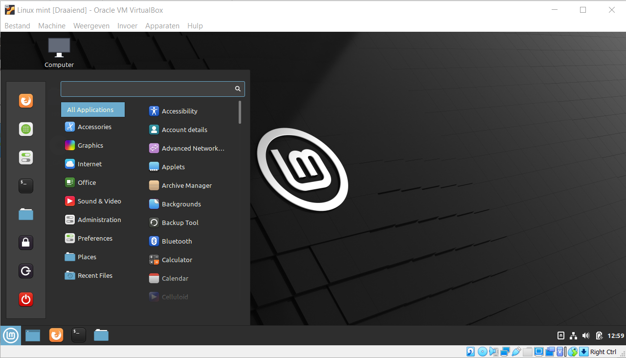 Virtualbox linux mint не запускается